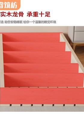 实木日式榻榻米架落地式租房折叠床架现代出双排骨RIZ卧室人木板