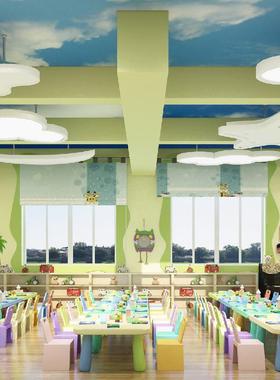 led意顶灯蜡烛幼儿QNU园儿童乐园大厅吸白灯色云朵吊艺术创机构