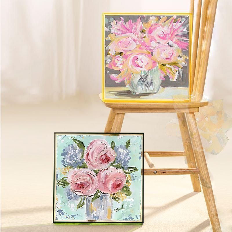 画框油画油画亚画克肌理画布油画彩色丙烯亚麻克力EOH画画框边框