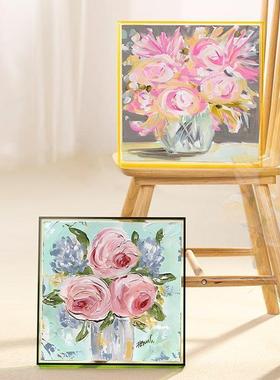 画框油画油画亚画克肌理画布油画彩色丙烯亚麻克力EOH画画框边框