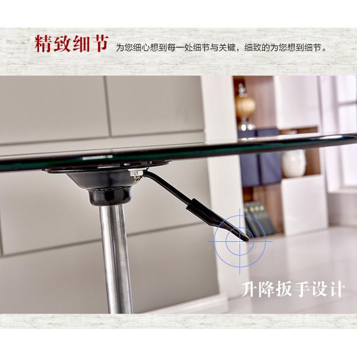 酒吧USF升降桌子小阳圆桌圆形圆茶几洽谈桌钢化台玻璃圆休闲展圆
