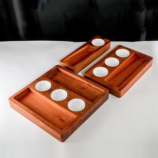 沙比木实木点心盘托寿司SXN托盘多利功能小吃盘餐木厅牛排拼盘