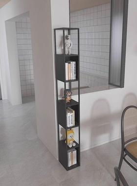 转书架窄缝落角落置物小OMU夹缝架收地纳角柜客厅超窄墙角小书柜