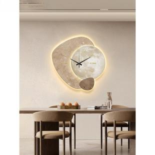 意式轻客奢挂钟厅款新感餐厅装饰画钟表挂墙意IJK65561时钟壁创灯