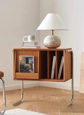 家居边几角柜古实木床头柜205新款VKF黑胶纳中置2物架复古柜子收