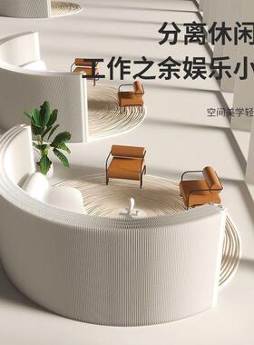 一墙隔白色纸墙屏风TJZ办公室直分挡隔板可纸折叠屏风板播间背景