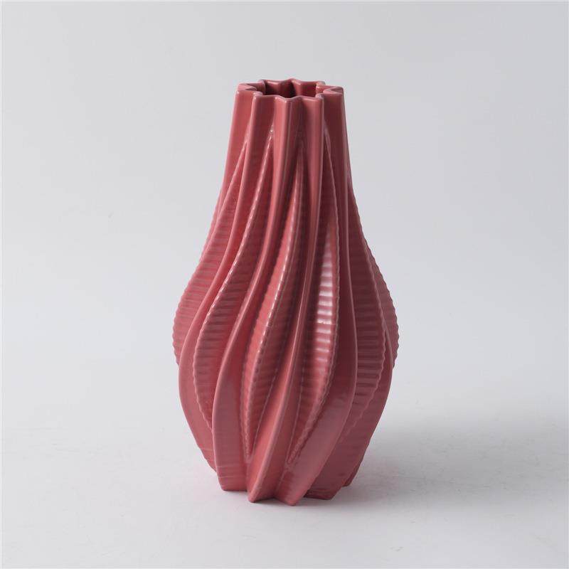 红陶色花瓶现代无品牌/简约轻奢玄关客厅卧瓷室电柜插花器线视条,家居饰品,装饰坐盘/挂盘,淘宝优惠券,粉丝福利购,淘宝优惠卷