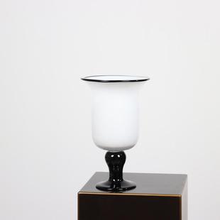 中古风SSM芬顿白大口玻装 璃花瓶客色厅鲜花干复花古风氛围感软饰