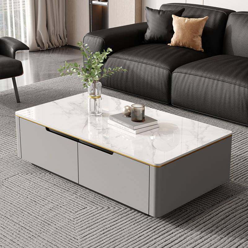 m简y约长方形岩板茶几VTT轻奢几现代客感厅家用多功能小户型茶桌