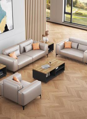 噢办公沙发YYBG-BGS人简约现客代茶几哇组合公司接待会室黑色三人