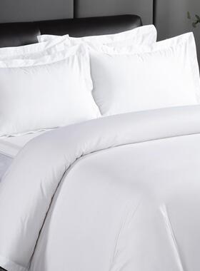 民宿酒店四件布草纯色床单被套全白套宾2025515馆三套件套被褥一