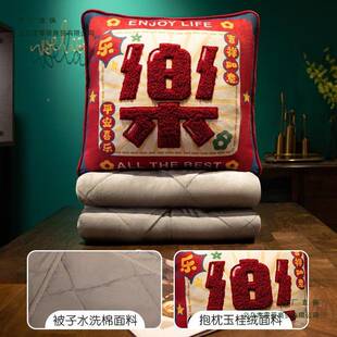 枕被子两用车抱载毯子二一汽车睡靠枕办公室午合睡F987695H枕头女