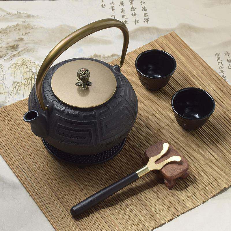 烧家铸铁壶水壶铸铁壶煮茶壶砂模铸无涂层泡万字壶壶茶日式用煮茶