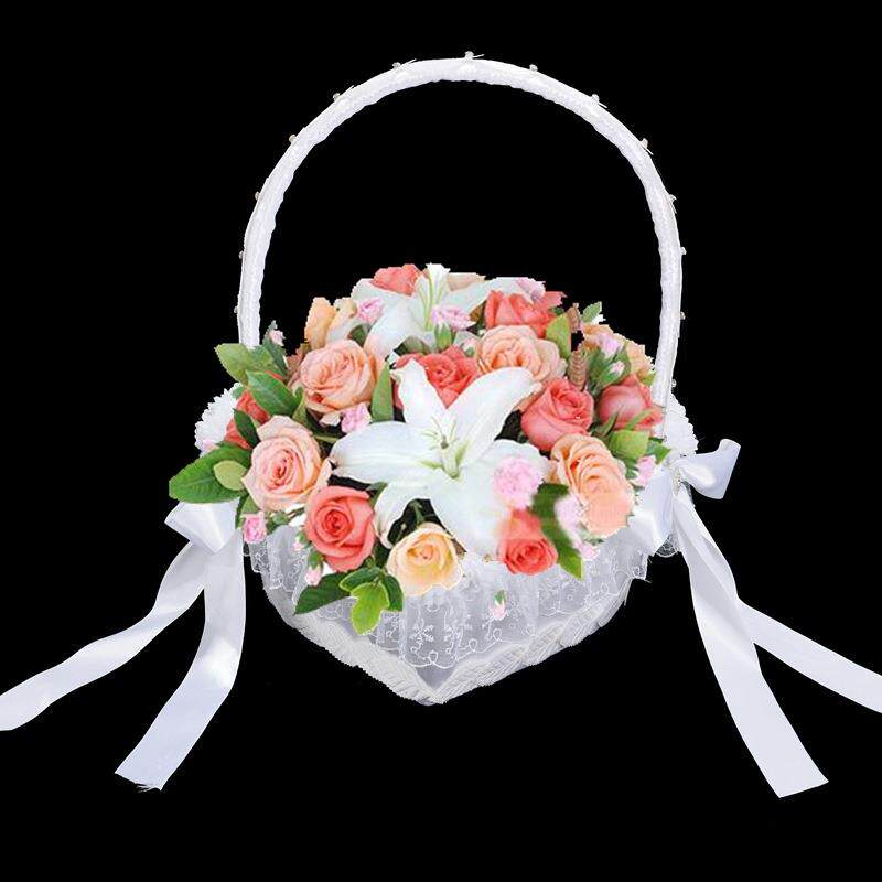 伴花娘童001爱心蕾丝花子篮撒花瓣篮结婚道具其他节庆用品心爱其