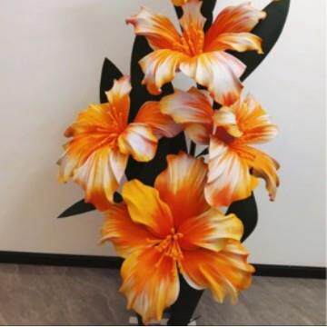 户美陈仙布装景软2025花外水百合假花装饰摆件拍摄道具防水布置大