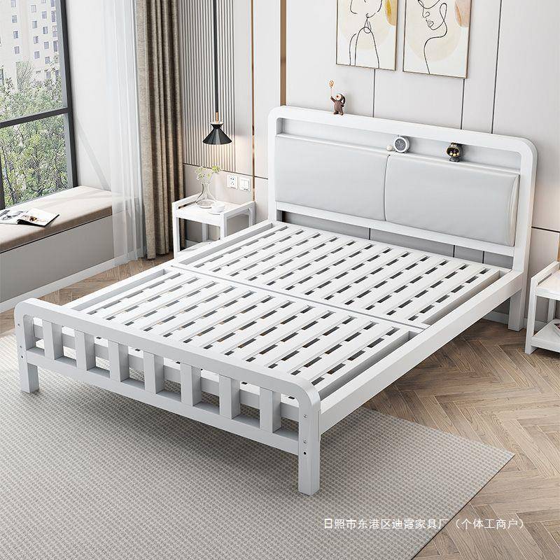艺PDD10124床双床家用人1米8加粗加厚加固不锈钢单人租床架铁铁架