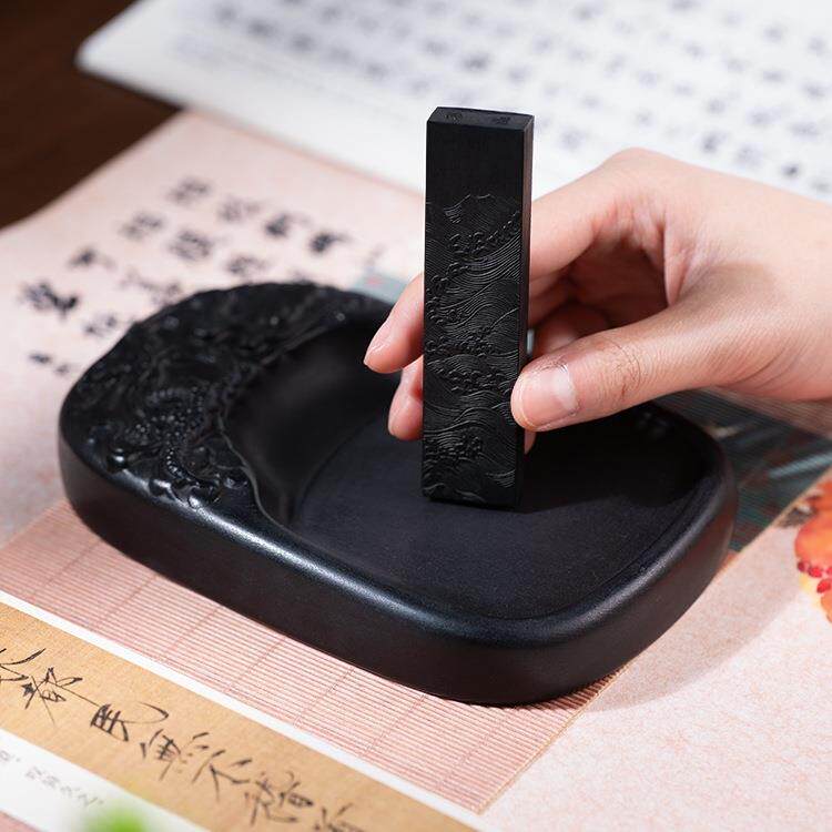 善墨琏642实湖笔书道墨条油烟墨初学者墨墨条手工松烟墨用徽毛块