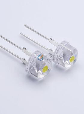 0.75超高TMJ亮F8草白光8m草帽白m灯大支架大芯片手电筒ledW帽灯珠