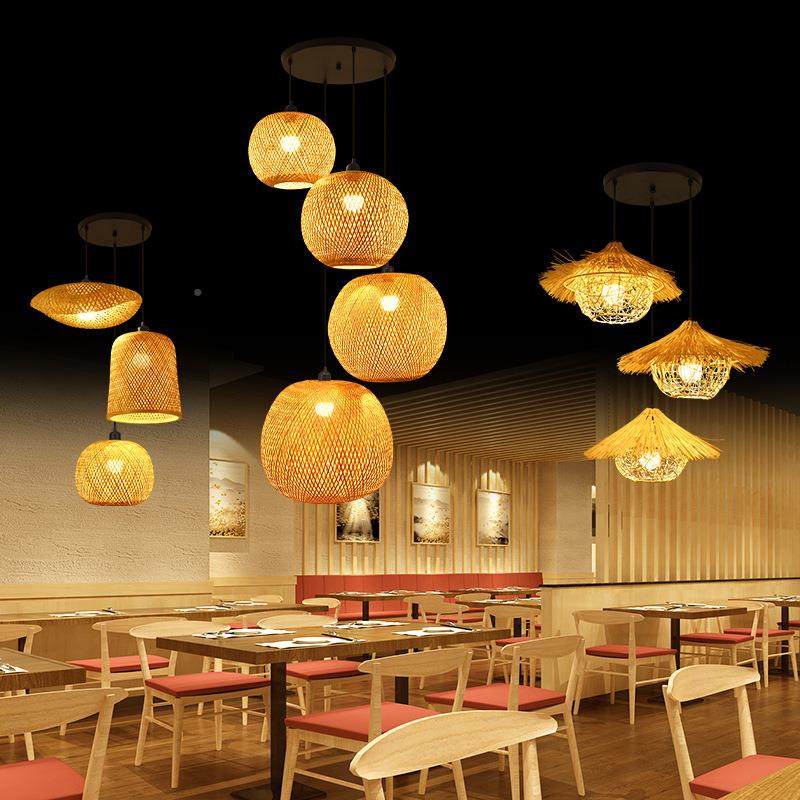竹编组合厅吊灯饭厅卧室客民宿头灯笼中覆467古式藤编多楼梯竹艺,家装灯饰光源,智能吊灯,淘宝优惠券,粉丝福利购,淘宝优惠卷