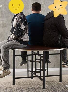 实木LNS餐桌圆形大圆桌用小饭户型吃桌子旋转盘圆桌面板独单圆桌