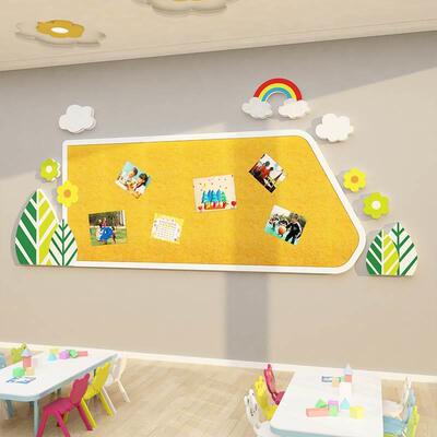 儿园毛毡展LMN室示板环创墙面装饰创材料卡通教环主题幼墙成品作