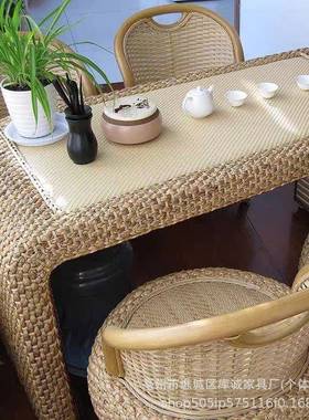 藤编榻茶榻米阳台桌茶桌简约飘窗桌日小式矮桌家用地台JPO组合几