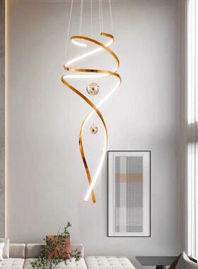 现代轻吊奢大气墅跃别35439层客厅吊灯酒艺店大堂楼梯间展厅术创