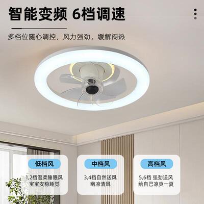 新家用客929厅餐厅风扇全光顶l谱护眼吸灯ed风智能扇多功能正在畅