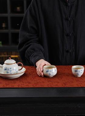 老料香云式纱茶席中国风柞蚕仙鹤香云端纱干泡垫高复茶古8962轻奢