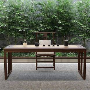 FLY茶桌书桌一体两用老松木书画式 实木书桌桌中用家用专毛笔桌办