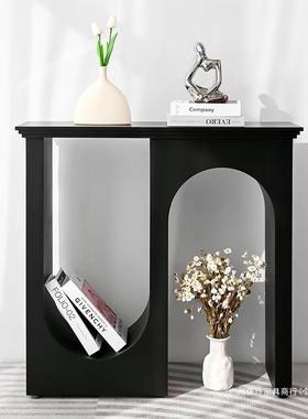 入户玄关桌极简现代走廊玄靠墙玄柜WRE关客厅壁炉法式奢风轻双弧