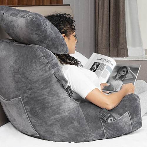 办公室WJKZ-100护腰靠枕跨境亚逊可拆洗床头靠PP棉缩阅压垫读马枕