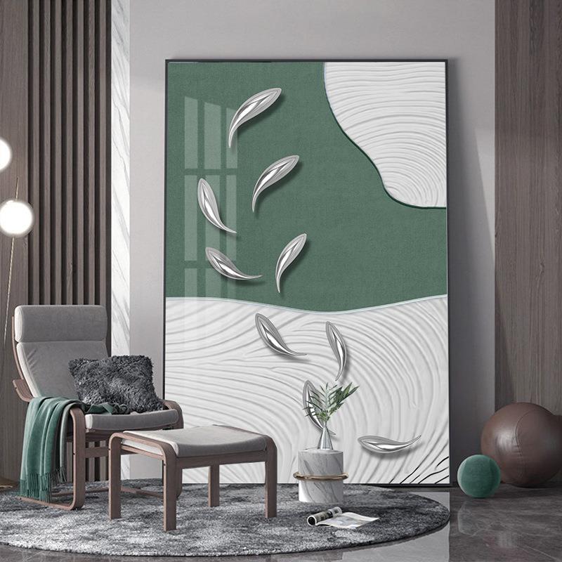 店聚财高板档酒挂画立体肌理感样房装饰画设计鱼师别墅玄关富贵鱼图片