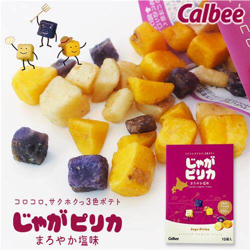 日本北海道进口Calbee卡乐比薯块三姐妹零食薯条