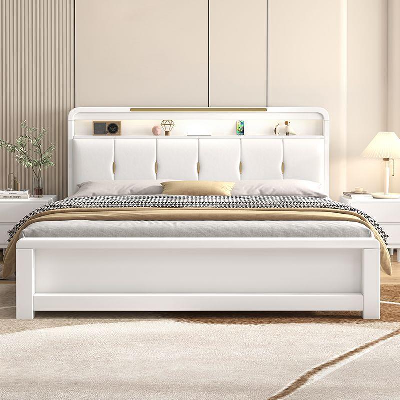 现代简约8轻奢实木床1.5米色KLA家用储物单米人床1.主卧双人大婚