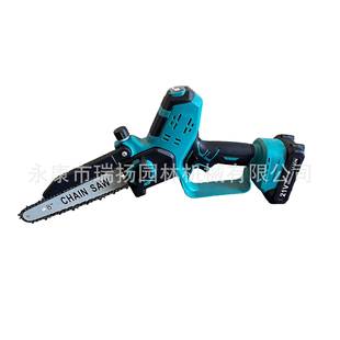 8寸带无电显刷电锯家用锯树电642电链锯油锯木充工园林工具锂电式