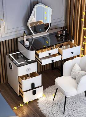 小户奢型智无线充电梳妆代台卧室现简PNX约轻能网红化妆桌收纳柜