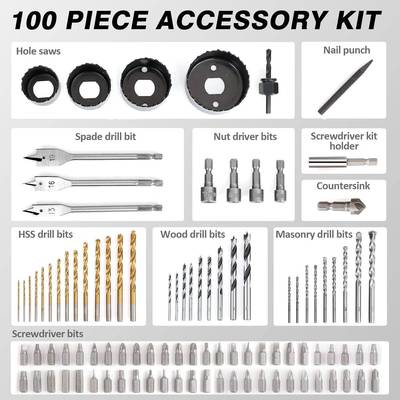 100pc钻头套盒麻花钻建工钻合木工钻扁钻开73269孔器木工工组具塑