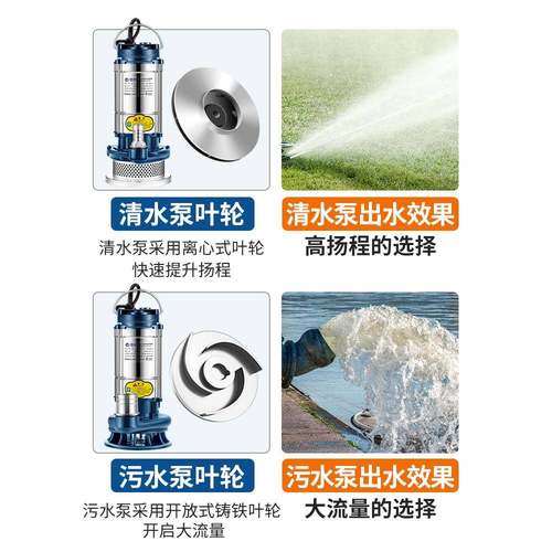 用臣源不锈钢潜水农泵220v小型高扬程井家水抽水泵用无品牌/灌溉