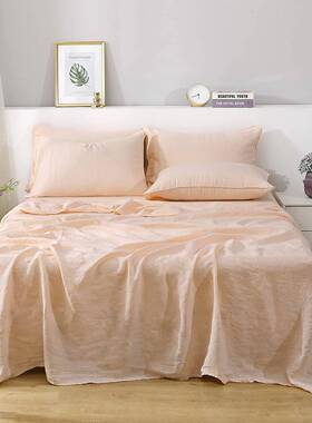 品色织水洗亚麻KGU面14支纯蓝色28料0cm亚麻布料家纺床沙发窗帘布