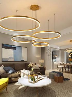 后现代大气圆环吊灯台办公服装店54897墅复式楼简前约客厅灯别大