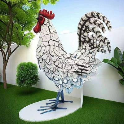 欧铁艺仿摆真公鸡户外件式桌院面装饰庭园林花园草TYGJ-202坪工艺