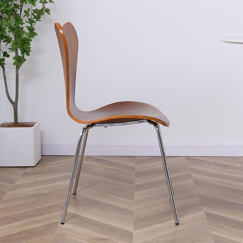 伽罗活C07柚木弯艺板金属椅7号Vinta网红蚂蚁ge铁弹性背板蚂蚁生