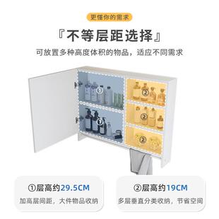 卫生间梳妆挂镜收柜墙式漱台368厕所镜子纳一体柜浴室洗镜子带置