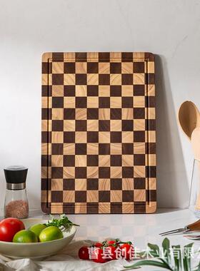 格现货实木菜板棋q25911砧盘菜乌檀木长方形切板菜加厚木质水果蔬