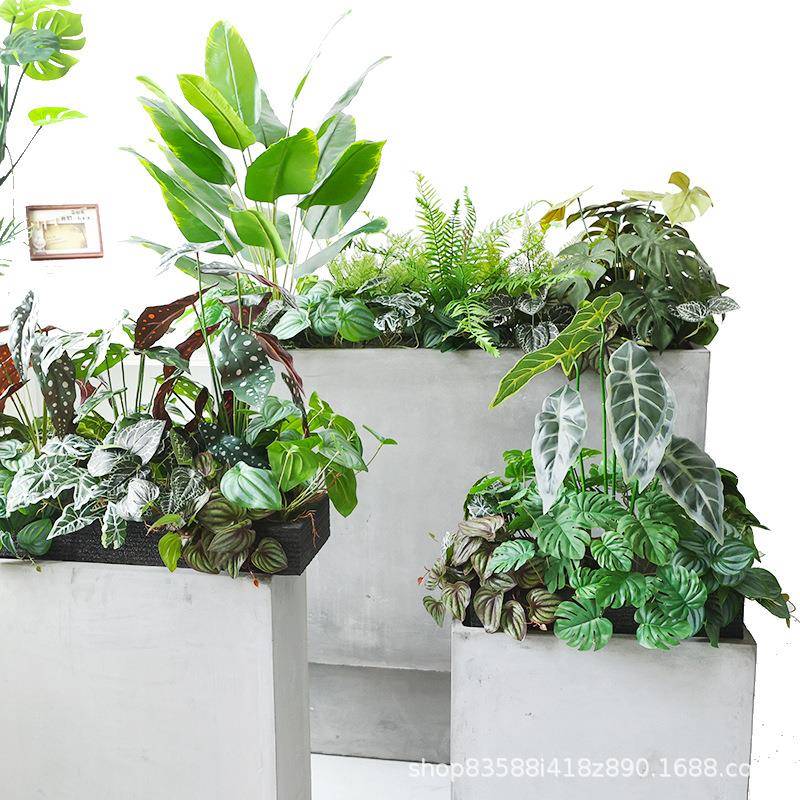 仿真9789植套装花户外花槽花厅箱装饰假植物餐楼梯转假角售绿楼部