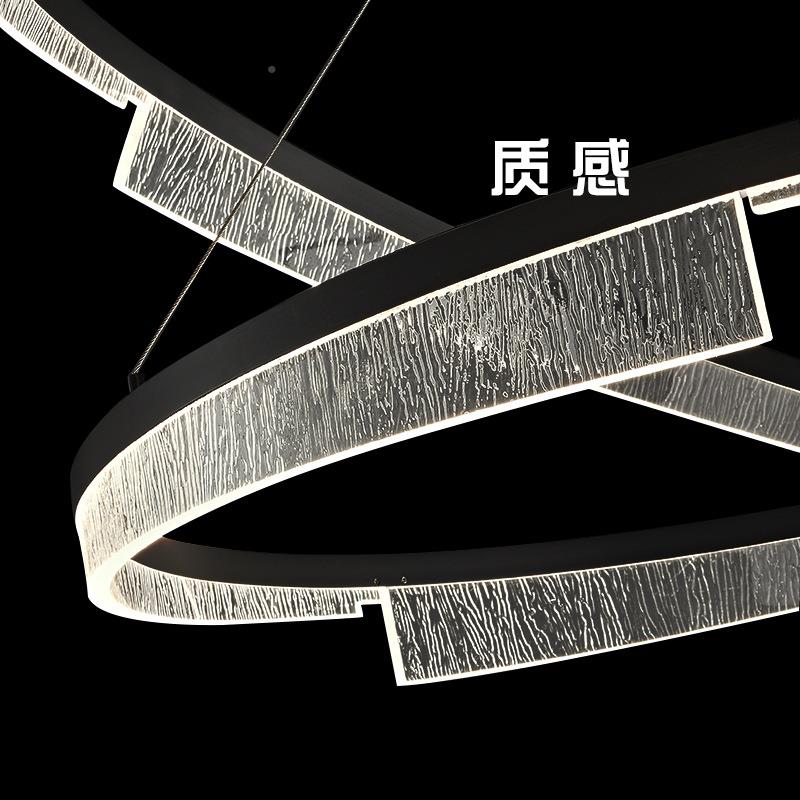 客厅吊极简轻奢Lsyxx主圆灯圈环形智能卧室灯饭长条餐厅桌吊灯灯