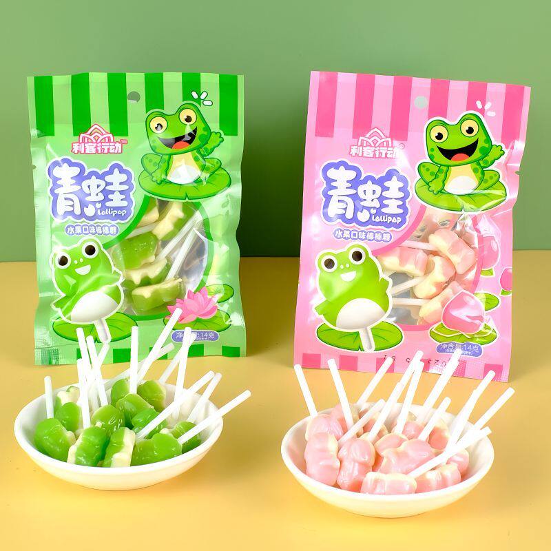 小时候青蛙糖白桃味哈密瓜味棒棒糖童年怀旧零食小吃8090休闲食品