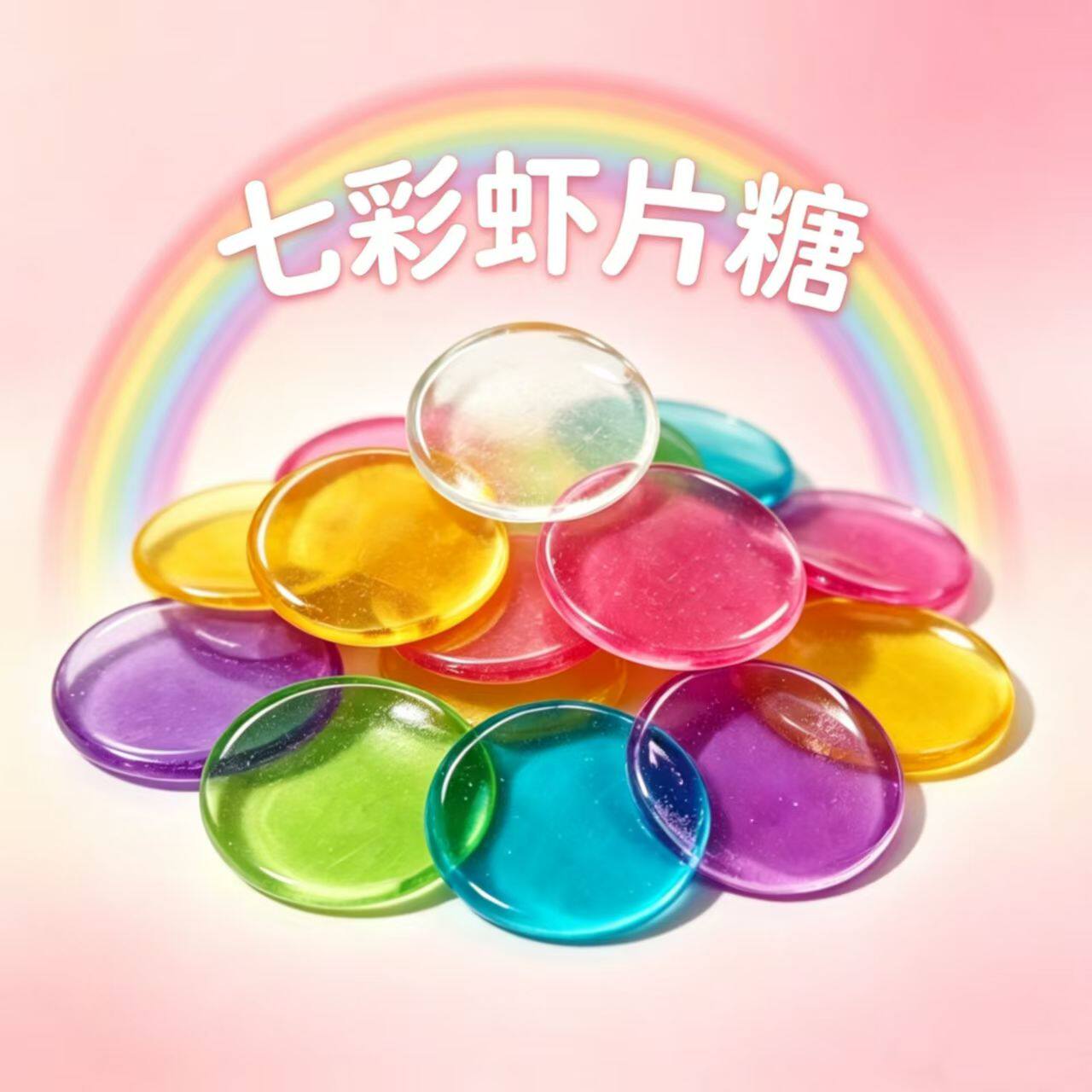 买伢正品盒装0糖0脂琉璃七彩虾片糖新款混合口味独立包装网红硬糖
