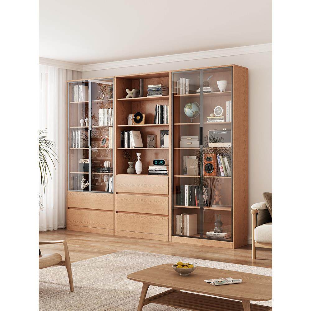 实木书柜储物柜一体家用客厅靠墙展示柜置物架带玻璃门整墙落地柜,3C数码配件,USB多功能数码宝,淘宝优惠券,粉丝福利购,淘宝优惠卷